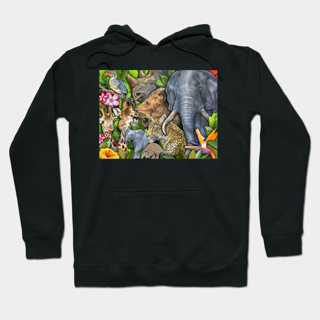 African Wildlife Hoodie by Tim Jeffs Art